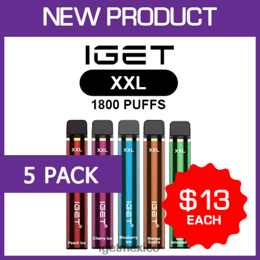 IGET Discount - xxl - 1800 inhalaciones - paquete de 5 N4LF8X462