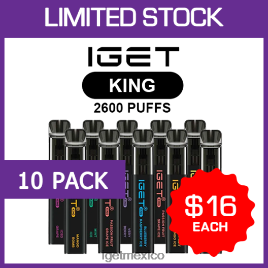 IGET Vape Sale - king - 2600 inhalaciones - paquete de 10 N4LF8X504